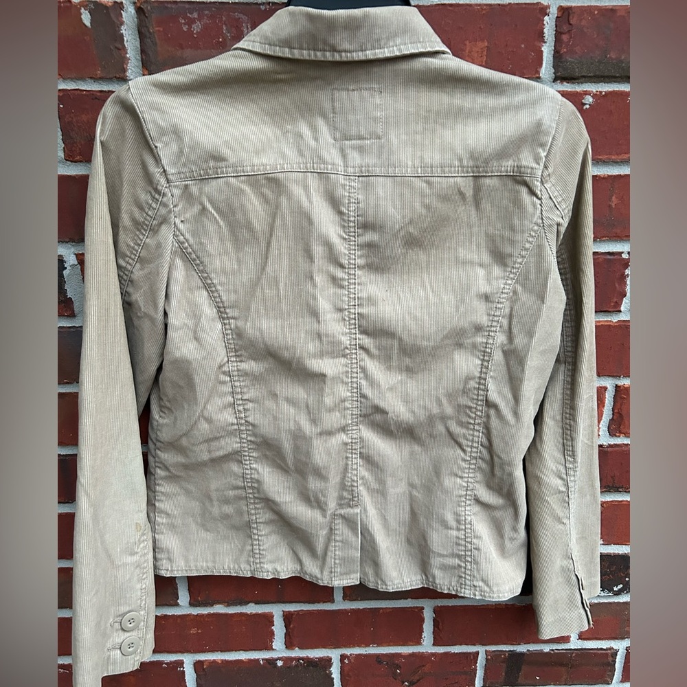 Old Navy Women’s 3 Button Corduroy Khaki Jacket Sport Coat Size Large - Picture 2 of 4